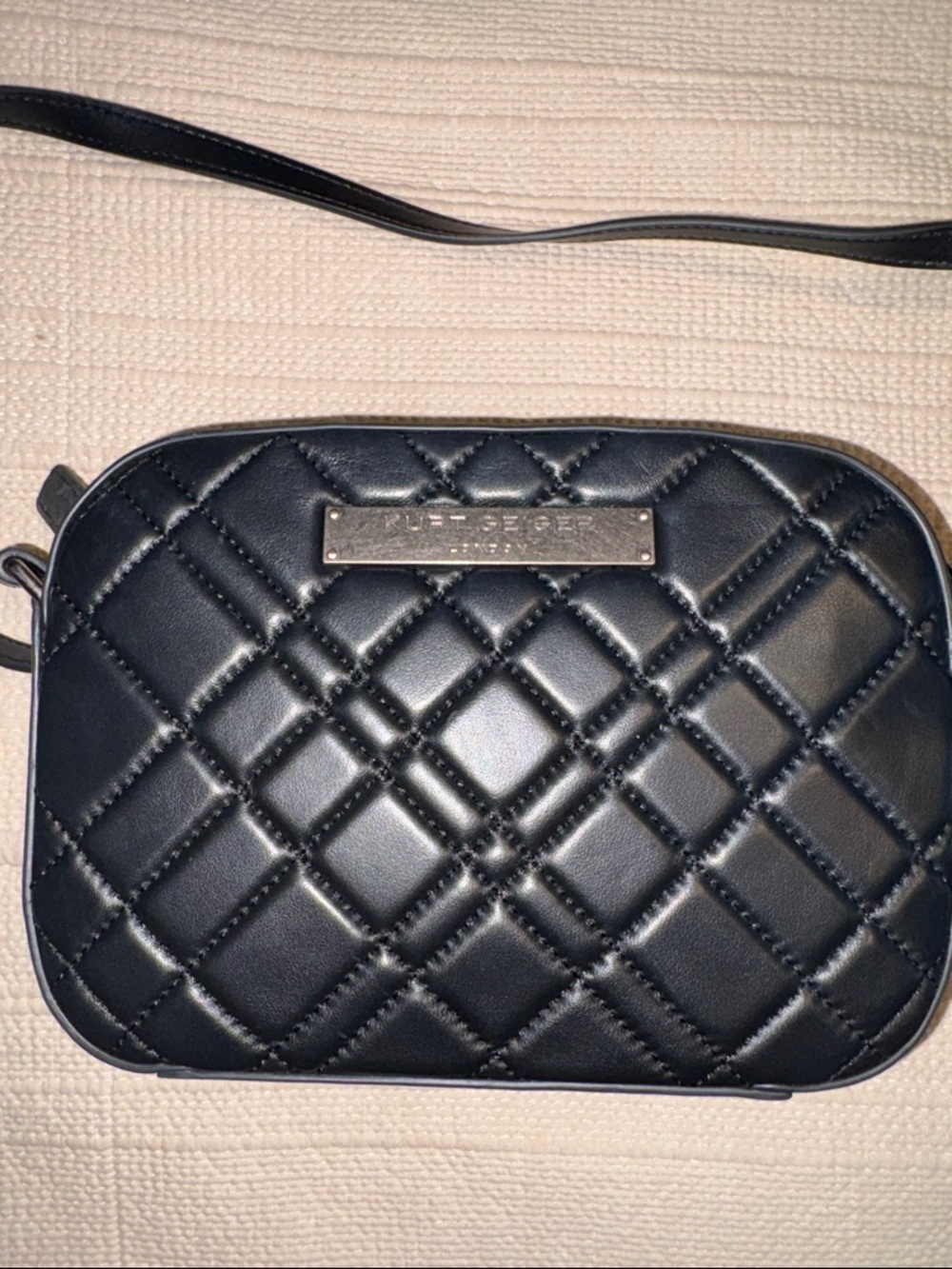 Kurt Geiger Black Quilted Shoulder Camera bag with dust bag in GUC. - Picture 3 of 10